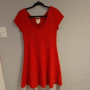 Maeve Knit Scoop-Neck Red Dress Size Medium
